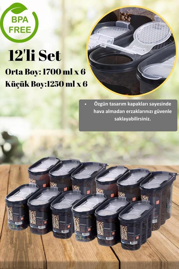 polo55.sport.1855 12'Li Sızdırmaz Kapaklı Erzak Saklama Kabı Seti 12 X ( 1200 Ml X 1700 Ml) - Image 1