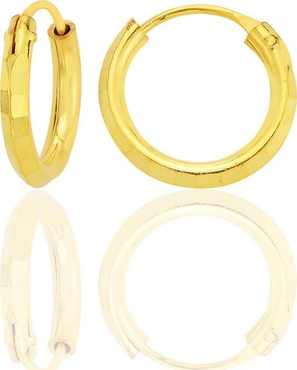 Gümüş altın yaldızlı lazer kesimli 14 mm halka küpe [barcode] - Image 1
