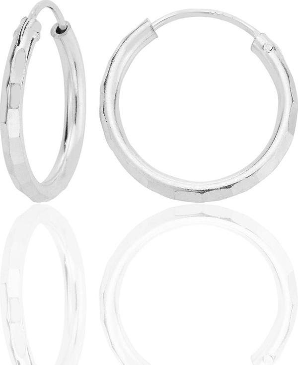 Gümüş lazer kesimli 18 mm halka küpe [barcode] - Image 1