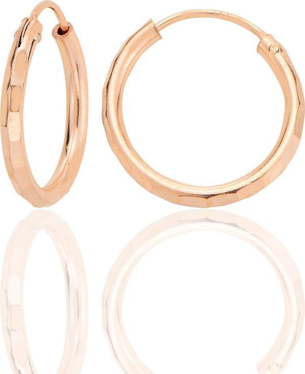 Gümüş rose lazer kesimli 18 mm halka küpe [barcode] - Image 1