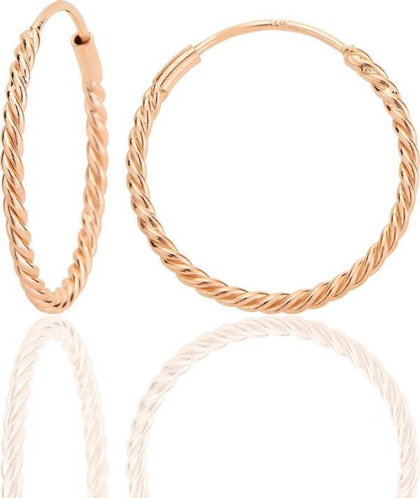 Gümüş rose 20 mm sık burgu halka küpe [barcode] - Image 1