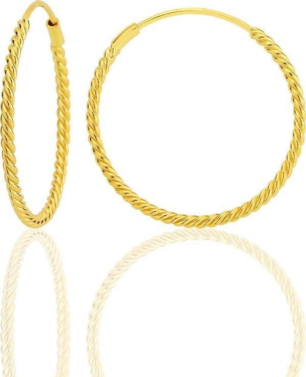 Gümüş altın yaldızlı 26 mm sık burgu halka küpe [barcode] - Image 1