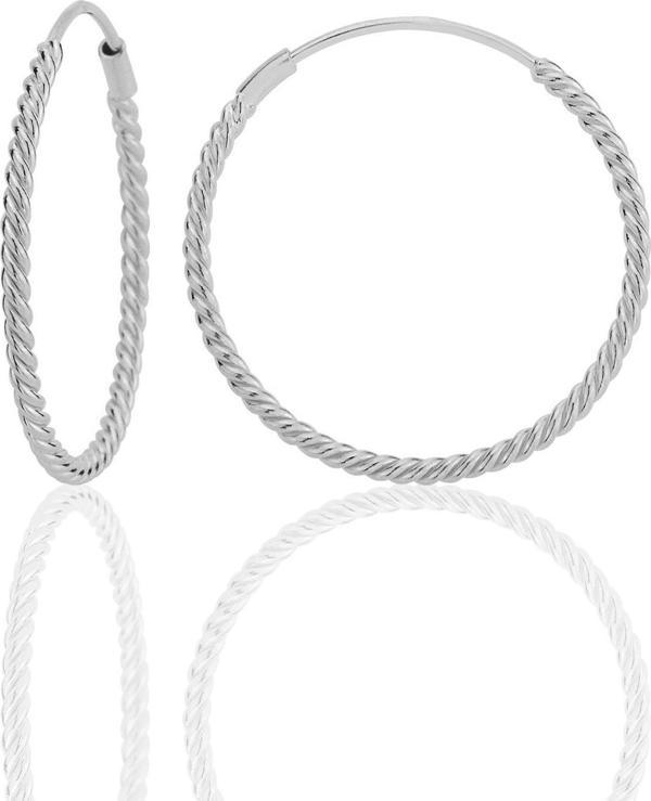 Gümüş 26 mm sık burgu halka küpe [barcode] - Image 1