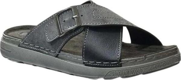 Gezer 15802-25 Deri Anatomik Çapraz Bant Erkek Terlik - Image 1