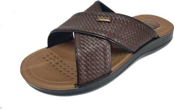 Gezer 12598-25 Deri Anatomik Çapraz Erkek Terlik - Image 1