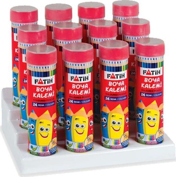 FATİH KURU BOYA KALEMİ METAL TÜP KUTU TAM BOY 24'LÜ - Image 1