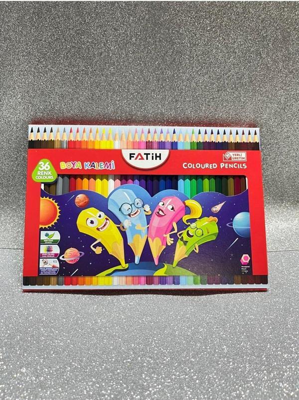 Teknik Kırtasiye Fatih 36 Renk Karton Kutu Boya Kalemi Kuru Boya - Image 1