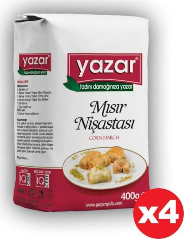 Yazar Mısır Nişastası 400 Gr X 4 Paket - Image 1