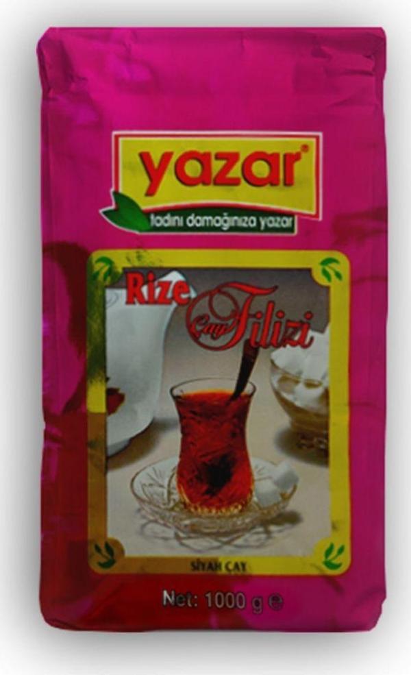 Yazar Rize Filizi Siyah Dökme Çay 1Kg X 6 Pak (500 Gr 2 Pak Stick Toz Şeker Hediye) - Image 1