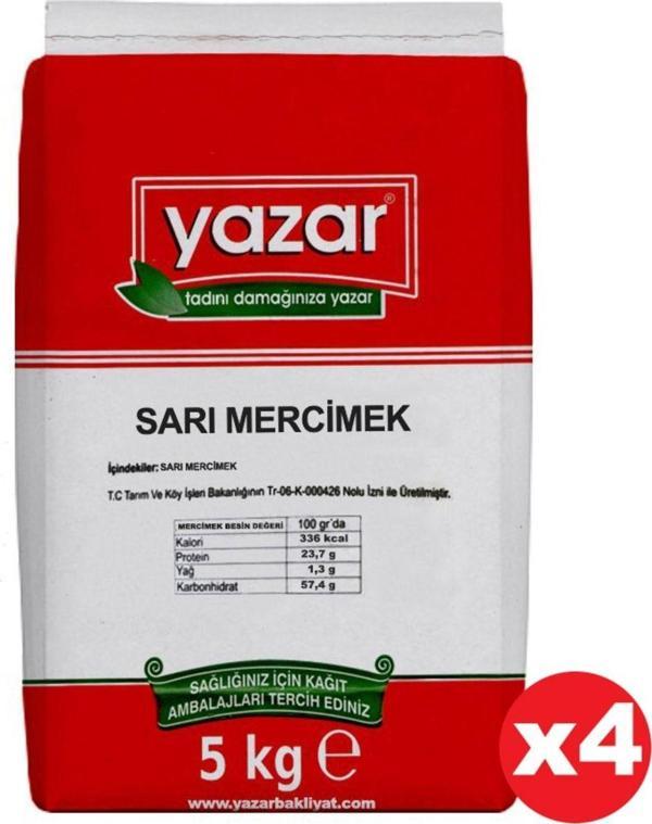 Yazar Sarı Mercimek 5 Kg X 4 Paket - Image 1