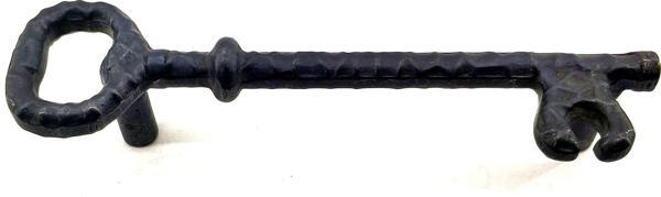 Antika Tarz Dekoratif Pirinç Anahtar Şeklinde Kapı Çekme Kolu, Mobilya, Sandık, Kutu Kulbu - 128mm, Oksit TdrTr - Image 1