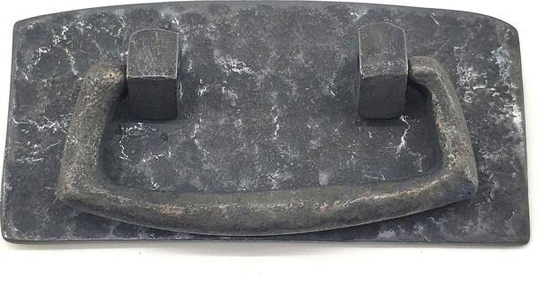 Antika Tarz Dekoratif Pirinç Otantik Dövme Kapı Kulbu - 45x90 mm, Oksit TdrTr - Image 1