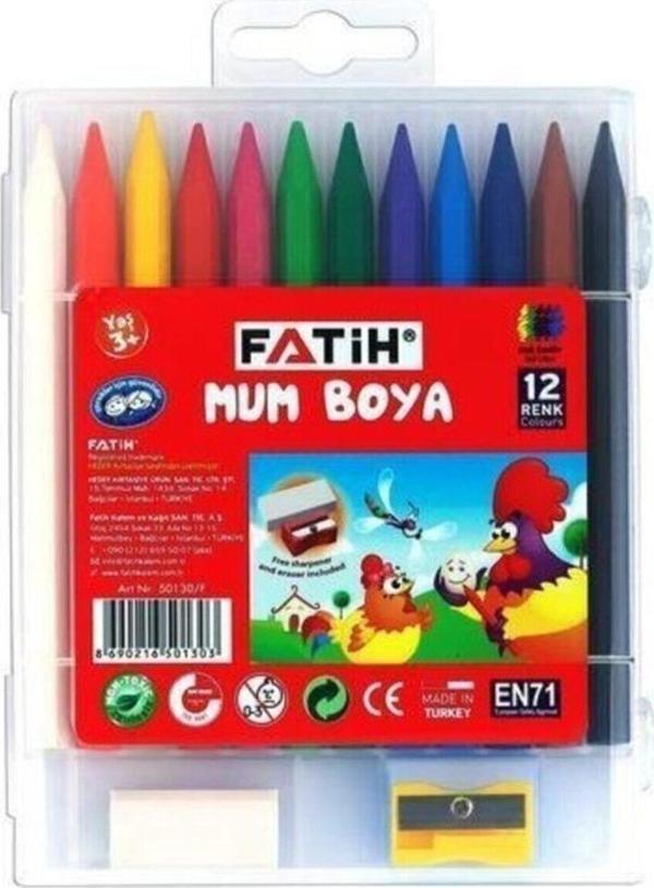 Mum Boya 12 Renk Uzun Crayon - Image 1
