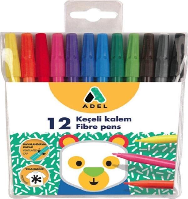 - Adel 12 Renk Keçeli Kalem - Image 1