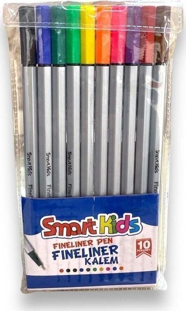 Smart Kıds 3563 Fınelıner Kalem 10 Renk Pvc Paket - Image 1