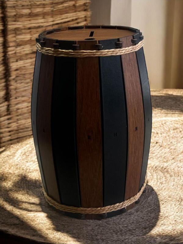 DEKORATİF AHŞAP KUMBARA BÜYÜK BOY - Image 1