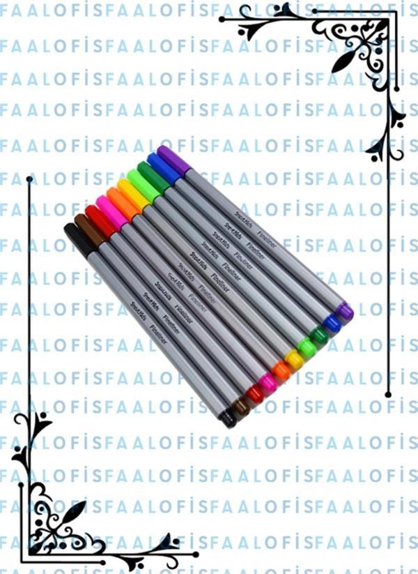 Fineliner Keçeli Kalem 10 Renk Kaliteli Malzeme İnce Uç - Image 1