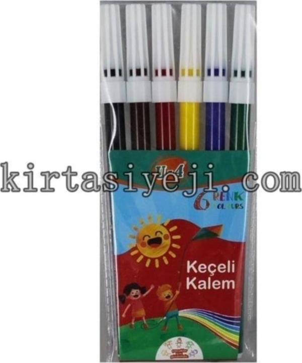6 Renk Ekonomik Keçeli Kalem U-4 - Image 1