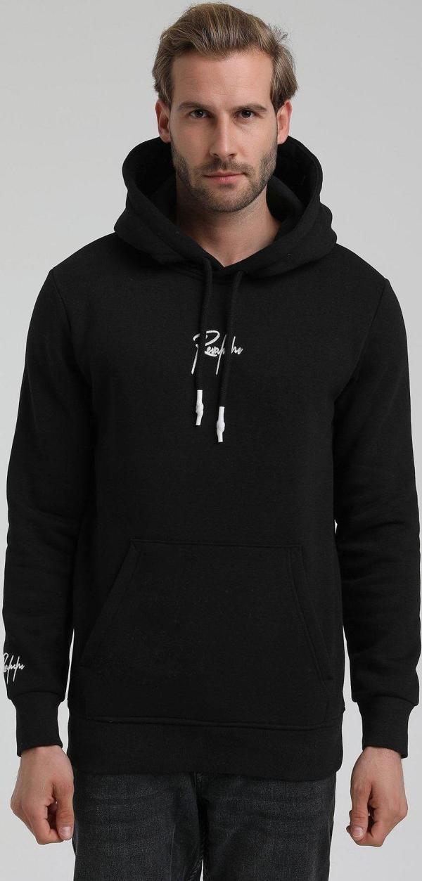 New World Polo Kapüşonlu Siyah Slim Fit Hoodie 22FWM64034 - Image 1