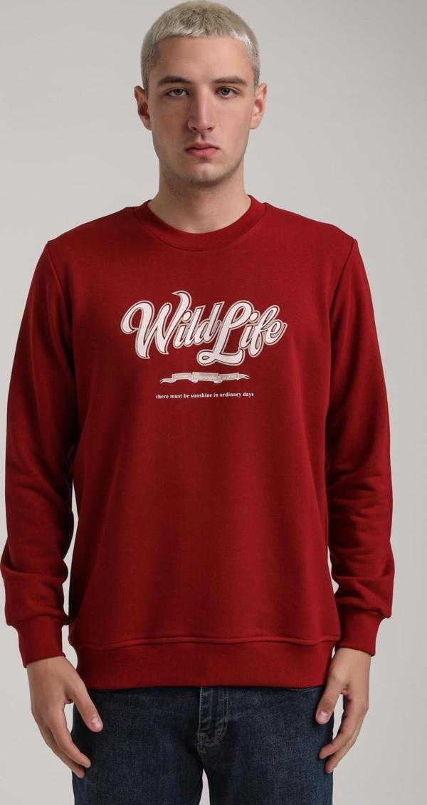 Bisiklet Yaka Bordo Slim Fit Sweatshirt 24FWM60195 - Image 1