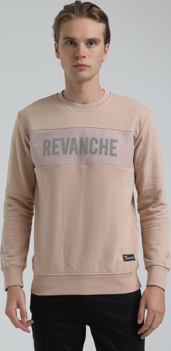 New World Polo Bisiklet Yaka Bej Slim Fit Sweatshirt 22FWM60117 - Image 1