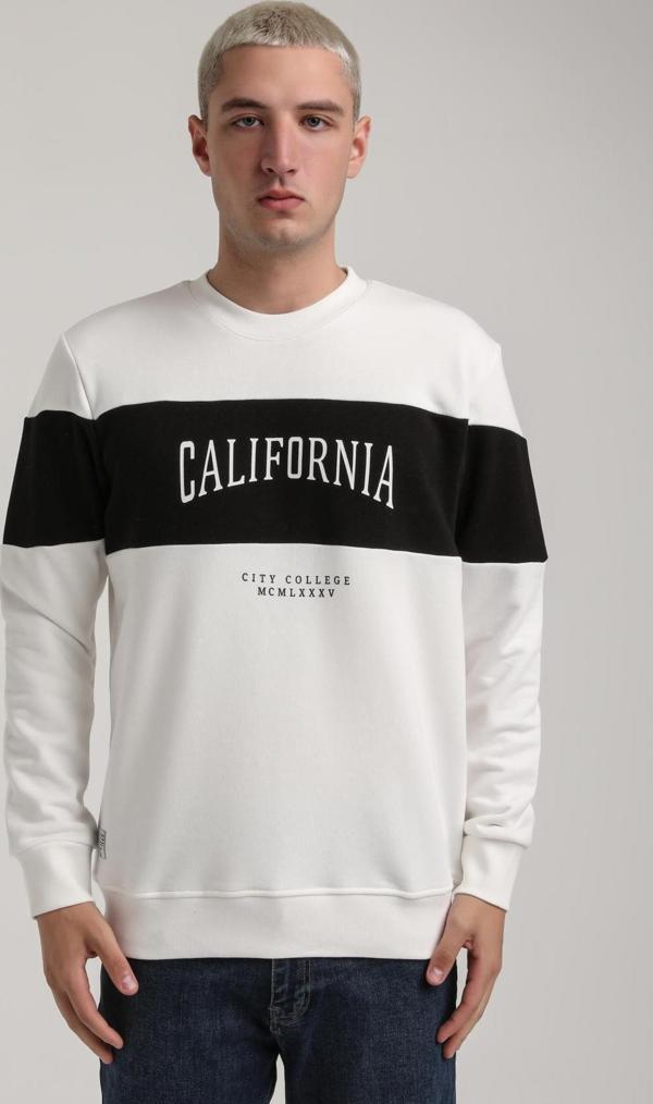 Bisiklet Yaka Ekru Slim Fit Sweatshirt 24FWM60203 - Image 1