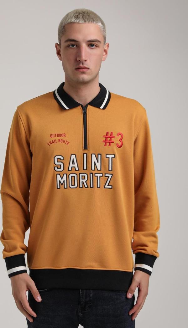 Bisiklet Yaka Hardal Slim Fit Sweatshirt 24FWM60207 - Image 1