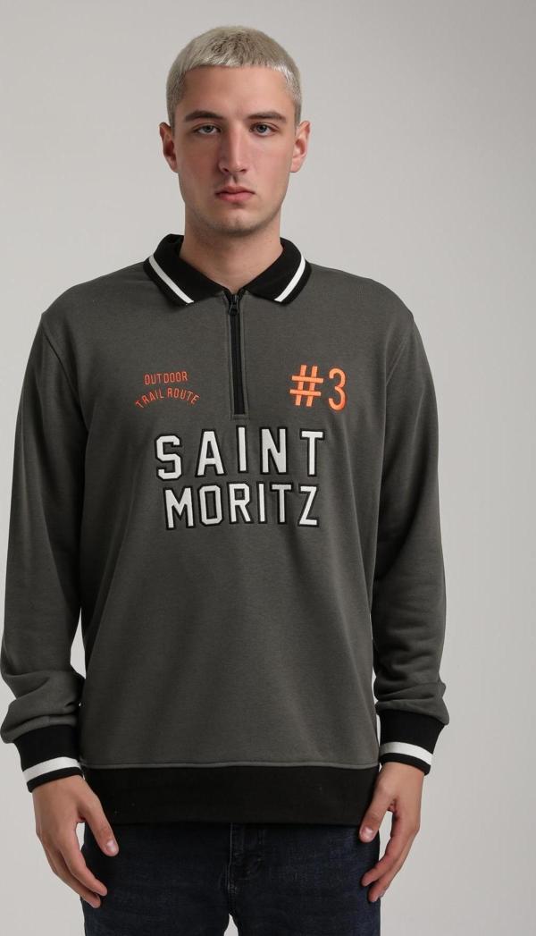 Bisiklet Yaka Haki Slim Fit Sweatshirt 24FWM60207 - Image 1