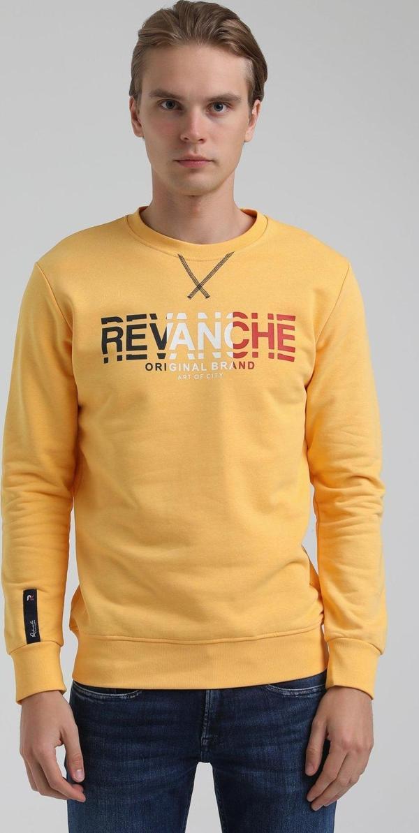 New World Polo Bisiklet Yaka Hardal Slim Fit Sweatshirt 22FWM60123 - Image 1