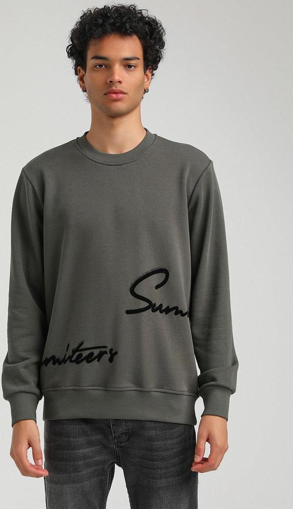 Bisiklet Yaka Haki Slim Fit Sweatshirt 23FWM60150 - Image 1