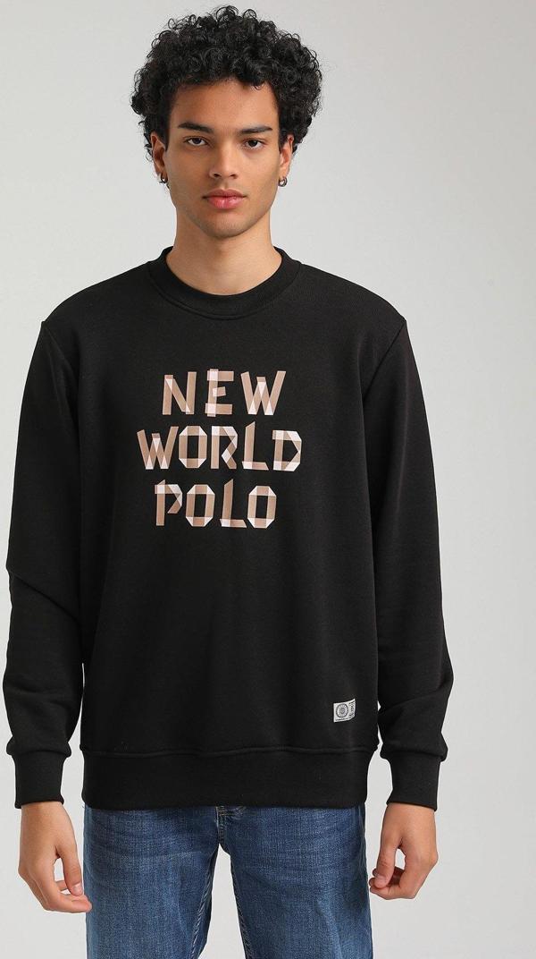 Bisiklet Yaka Siyah Slim Fit Sweatshirt 23FWM60161 - Image 1