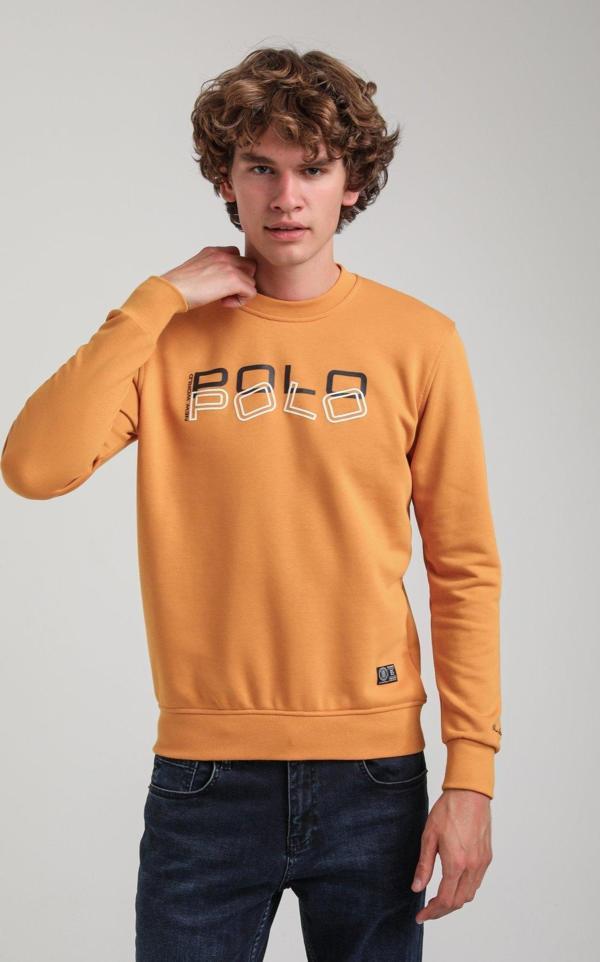 Bisiklet Yaka Hardal Slim Fit Sweatshirt 23FWM60166 - Image 1