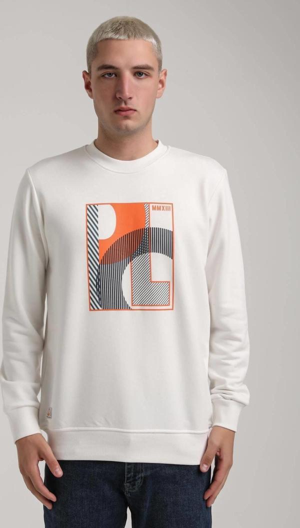 Bisiklet Yaka Ekru Slim Fit Sweatshirt 24FWM60171 - Image 1