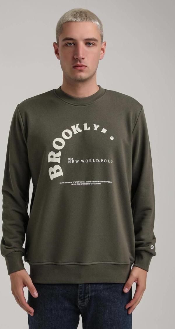 Bisiklet Yaka Haki Slim Fit Sweatshirt 24FWM60172 - Image 1