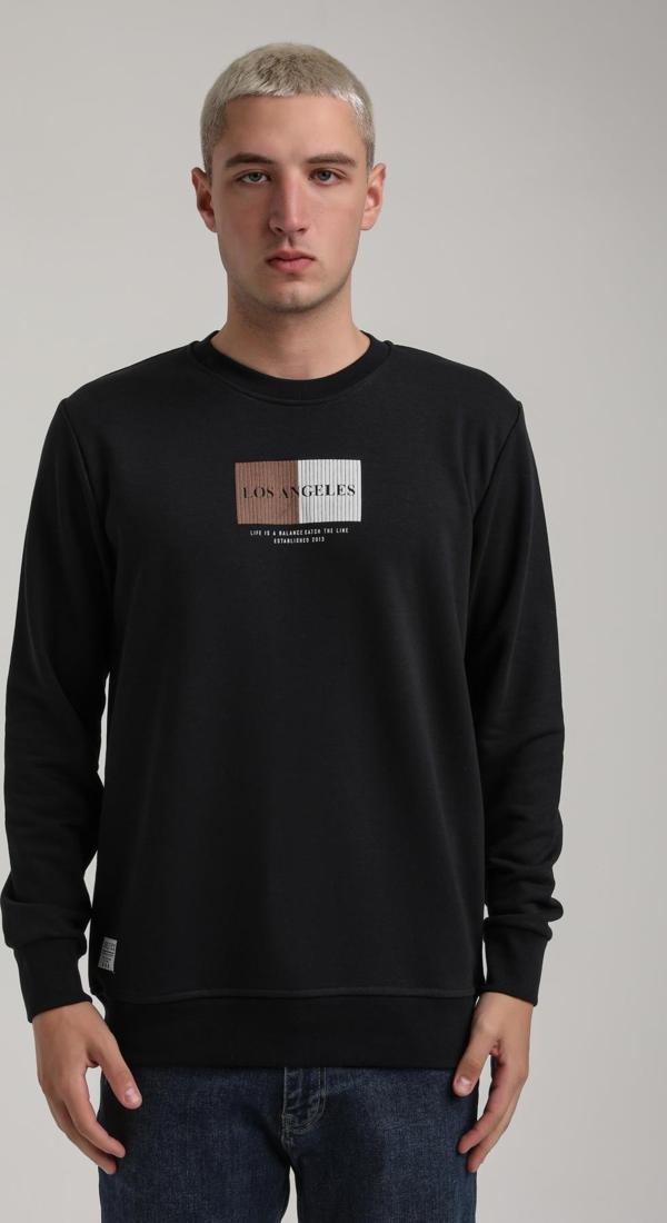 Bisiklet Yaka Lacivert Slim Fit Sweatshirt 24FWM60182 - Image 1