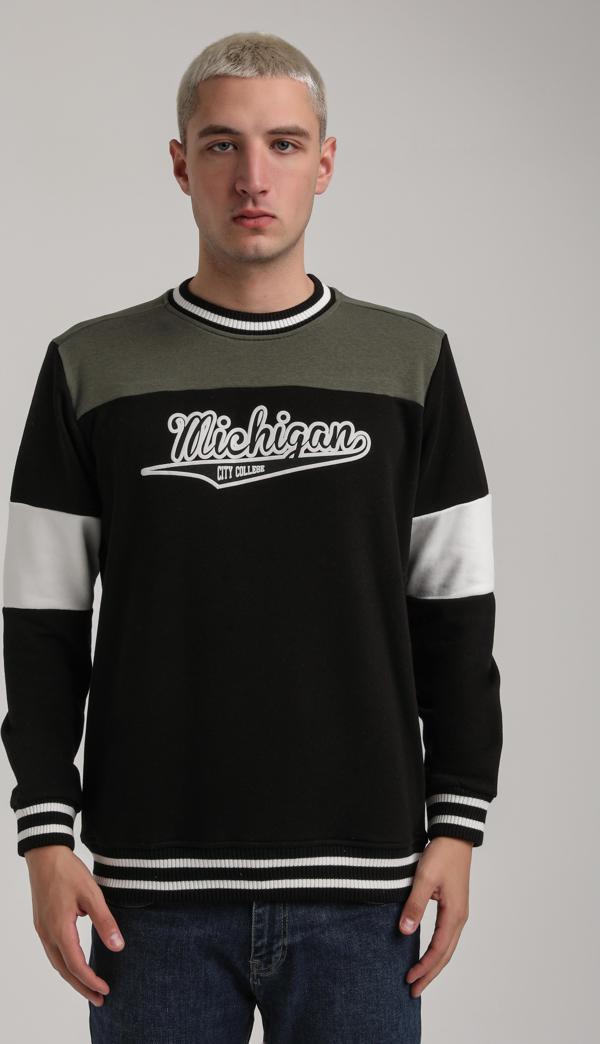 Bisiklet Yaka Siyah Slim Fit Sweatshirt 24FWM60192 - Image 1