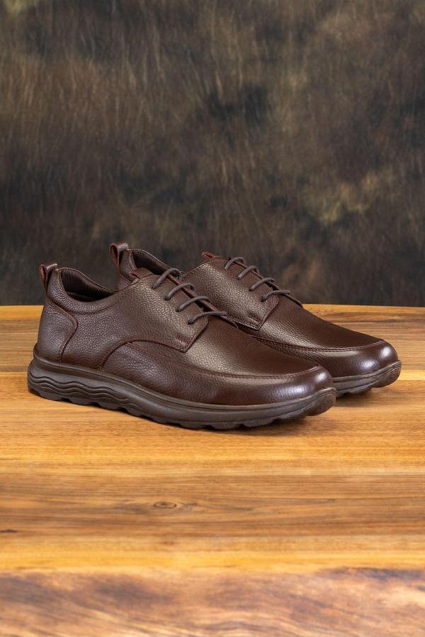 Selin Soylu Ortopedik Hakiki Deri Erkek Ayakkabı, Günlük Ayakkabı, Casual Ayakkabı Kahverengi 43 - Image 1