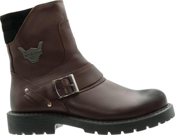 Selin Soylu Erkek Hakiki Deri Bağcıksız Bot , Kürklü Bot , Fermuarlı Bot Kahverengi 42 - Image 1