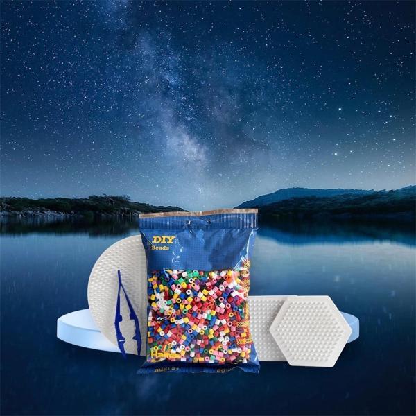 Hama Beads Midi Boncuk Kreatif Set - 1 (Karışık Boncuk, Tablalar ve Cımbız) - Image 1