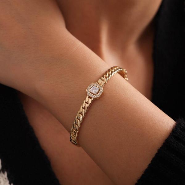 Prenses Taşlı Altın Gurmet Kelepçe - Image 1