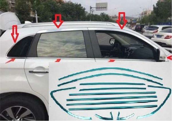 Mitsubishi Outlander Uyumlu 2008 Sonrası Cam Çerçevesi Krom - Image 1