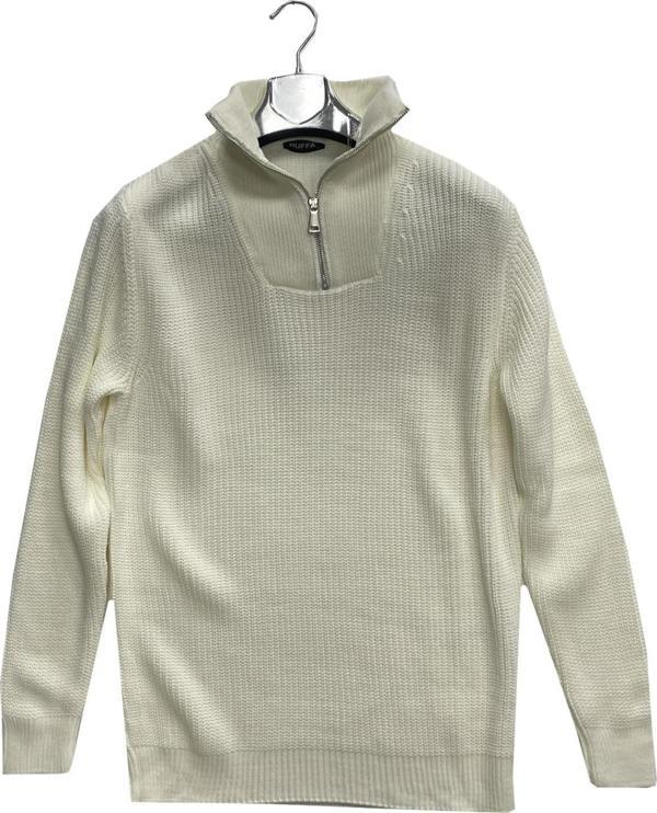 Huffa Erkek Slim Fit Uzun Kol Dik Yaka Triko Kazak-6977 - Image 1