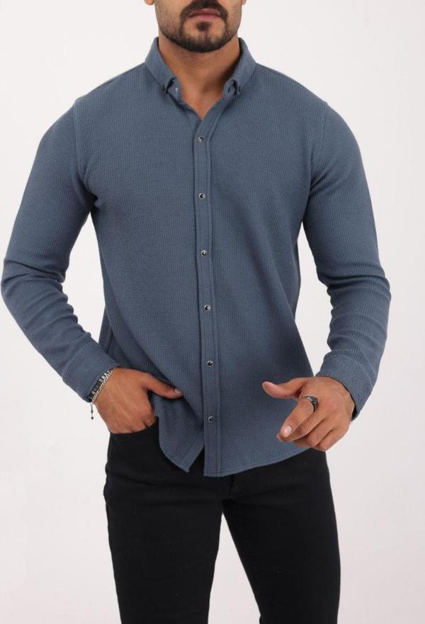 Troy Uzun Kol Slim Fit Erkek Gömlek-6972 - Image 1