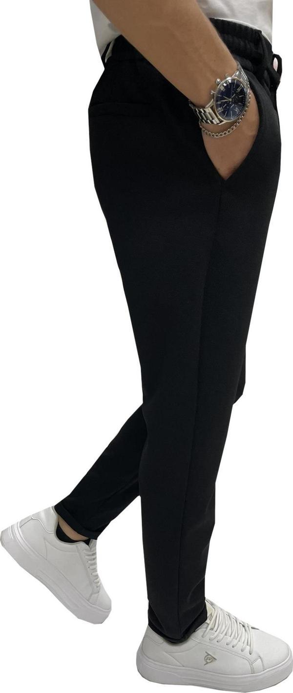 Wooking Erkek Pantolon Beli Lastikli Slim Fit Esnek Likralı Basic Pamuklu Jogger - Image 1