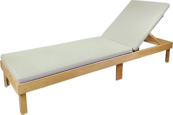 Bysay Taşınır Katlanır Şezlong Minderi Kamp Minderi Su İtici Kumaş Fermuarlı 5 Cm(Krem) - Image 1