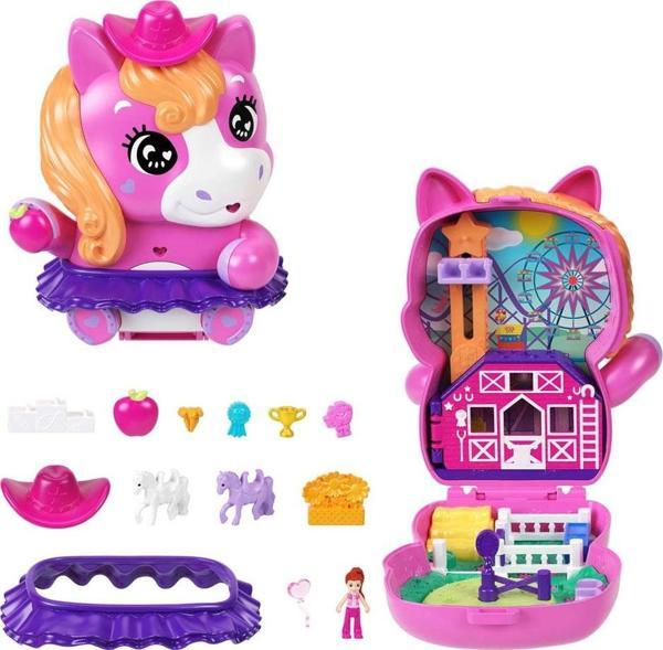 Polly Pocket Midilliyle Rodeo Heyecanı Mikro Oyun Seti JCR39 - Image 1