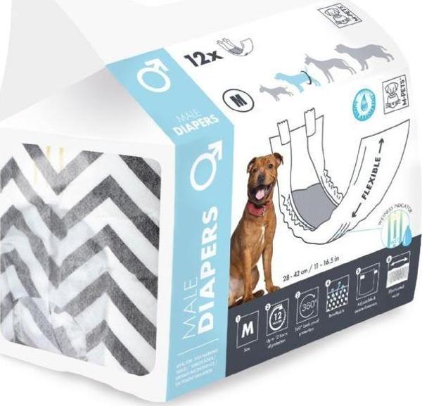 M-Pets Diapers Dişi Köpekler İçin Medium 10'lu Külot - Image 1