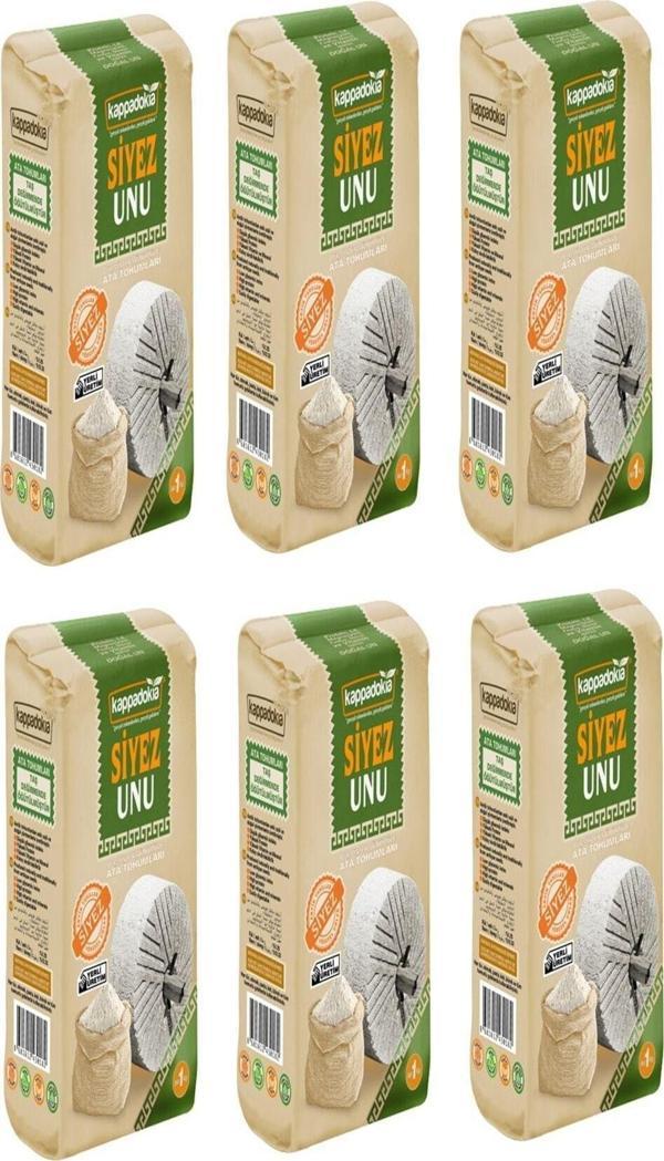 Kappadokia Taş Değirmen Katkısız Siyez Unu 6 Adet (1Kg X 6Adet) Eko Paket - Image 1
