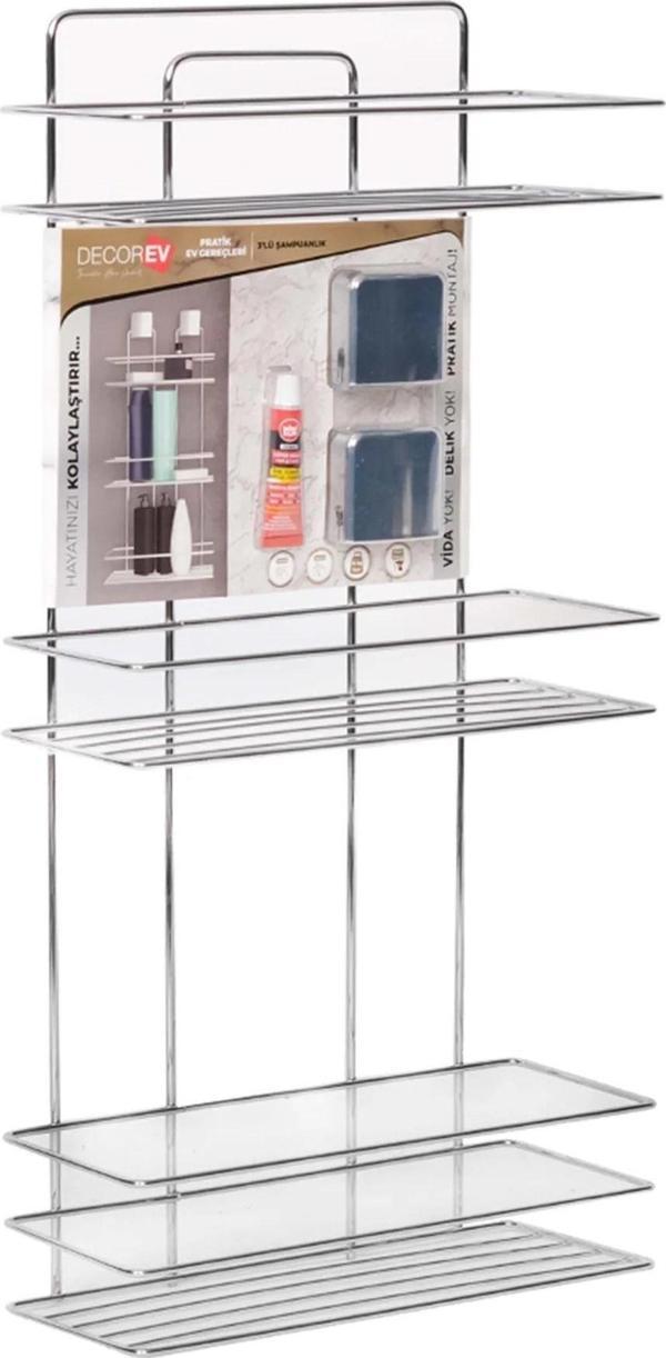 Decorev 5931 Şampuanlık Kristal Lamalı Üç Katlı Beyaz - Image 1