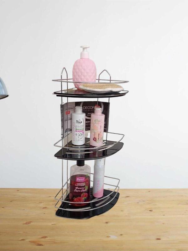 Decorev DC-5917 Üç Katlı Paslanmaz Krom Banyo Şampuan Köşeliği  - Image 1